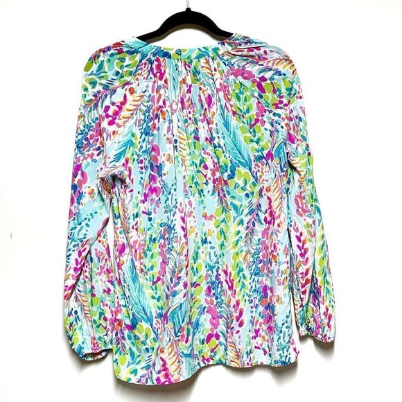NWOT Lilly Pulitzer Martinique Tunic Top Blouse Catch The Wave Sz M - Picture 6 of 9